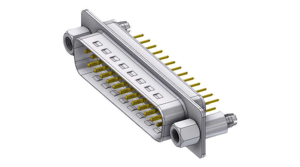 Fiche de haute densité D-Sub, Fiche mâle, DB-25, Câbles radiaux